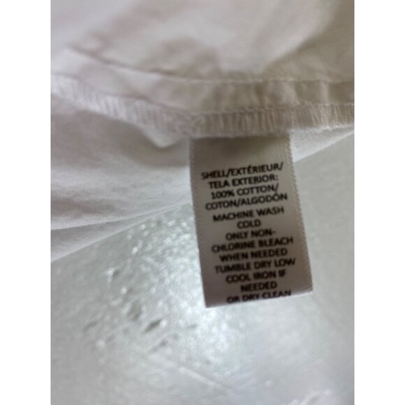 Ann Taylor Loft White Ruffle Sleeve Blouse XL 100% Cotton Top Western Boho Cute - Picture 5 of 6